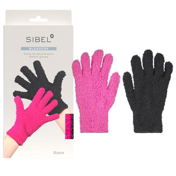 Blondierhandschuhe schwarz & pink