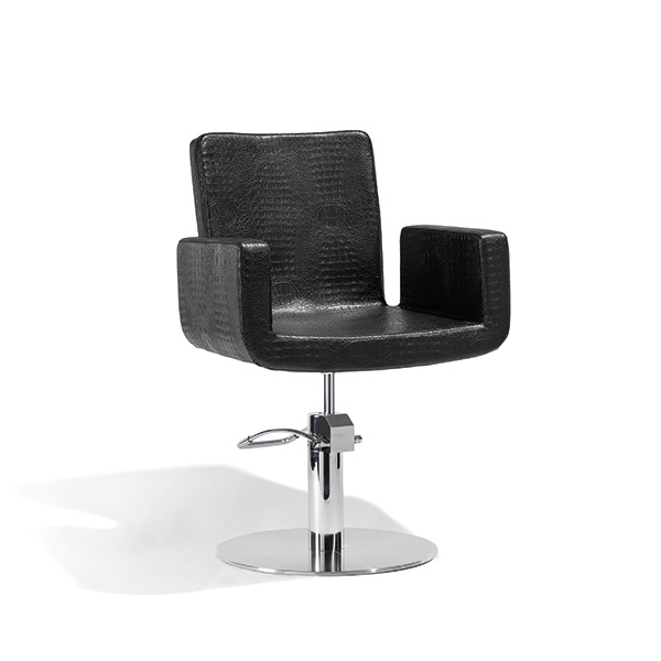  Frisierstuhl Attractio w/ Round Base Croco Schwarz