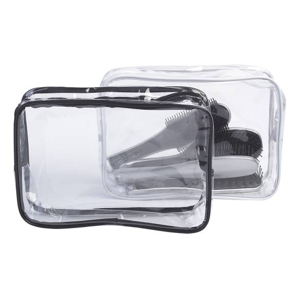  Kosmetiktasche PVC Schwarz transparent