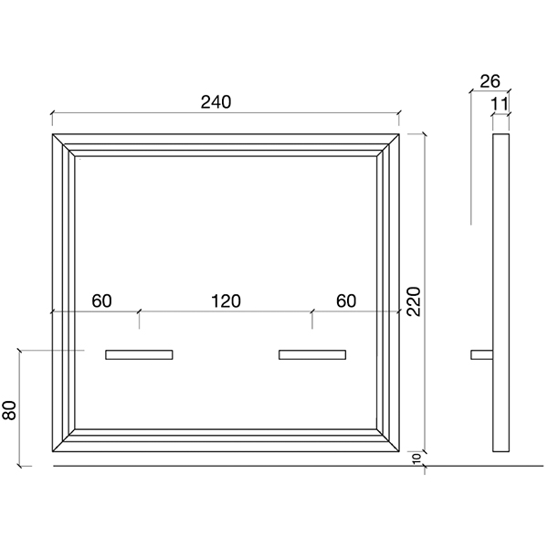 Friesierplätze Otello Infinite 2m40cm 2-er Wandarbeitsplatz