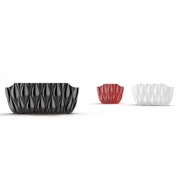 Rezeption Theke Sea Urchin 180cm M Hochglanz weiss  
