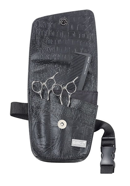  Scherenholster Trio Matt Schwarz Croco